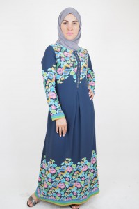 Flowers blue dress