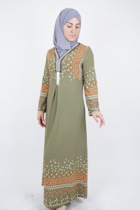V-neck Green Dress