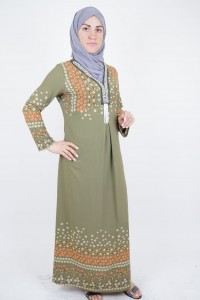 V-neck Green Dress