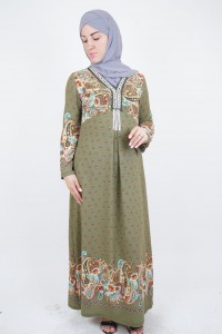 V-neck Green Dress