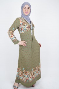 V-neck Green Dress