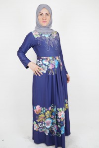 Blue dress with floral design
