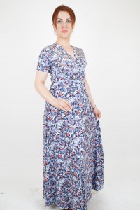 Short-sleeved flowered dress