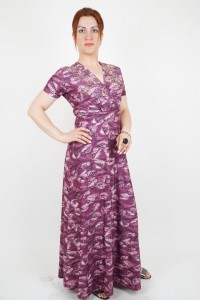 Short-sleeved beaded dress