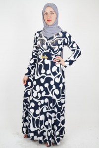Beaded dress with belt detail