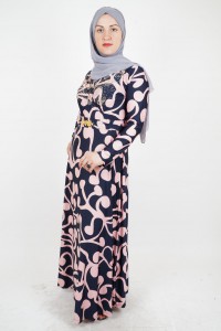 Beaded dress with belt detail