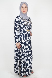 Beaded dress with belt detail