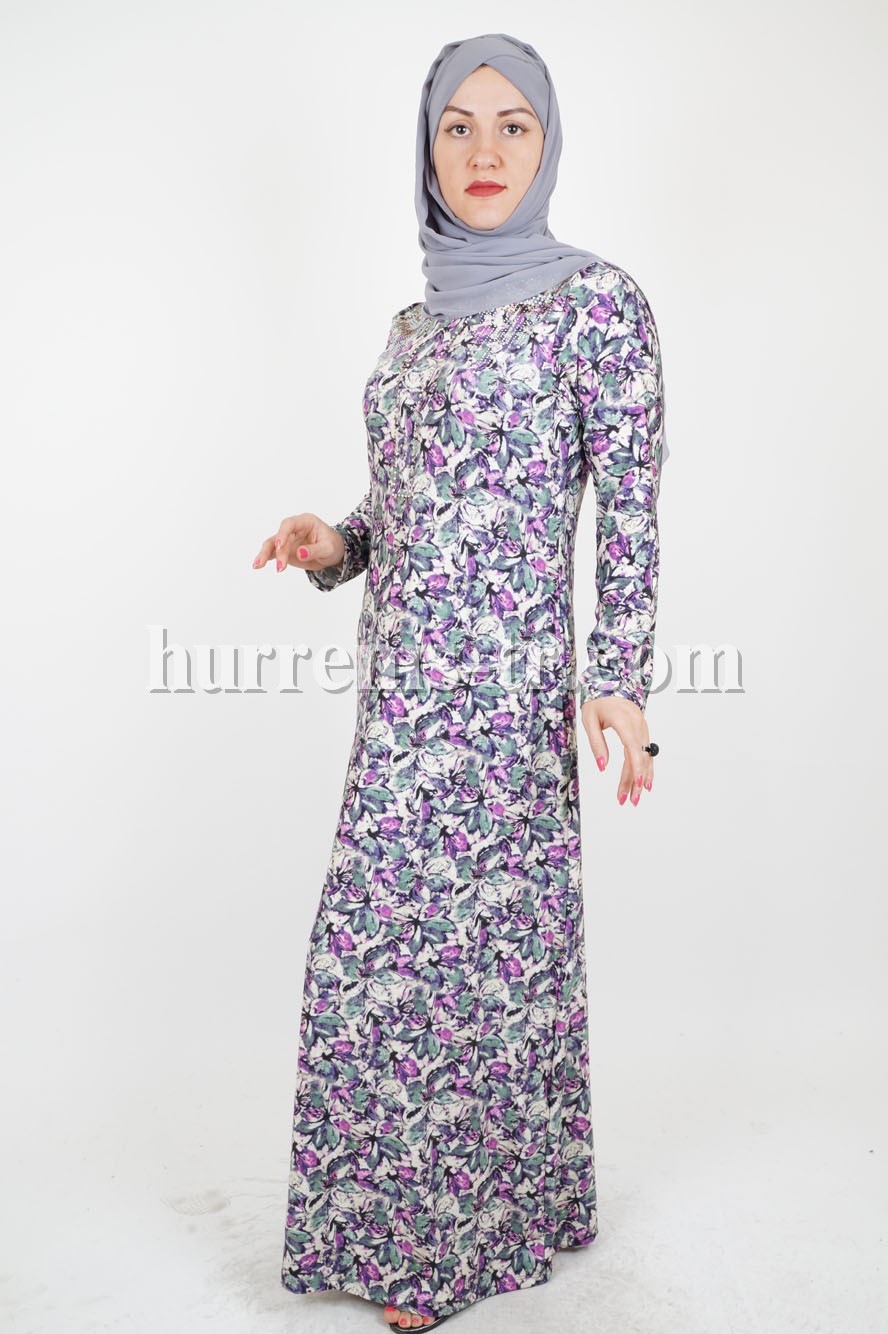 Flowered hijab dress