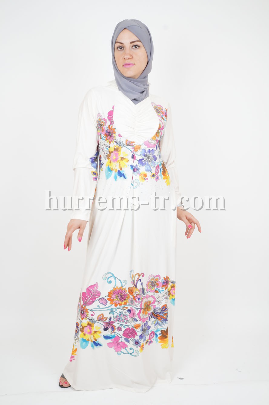 Flowered hijab dress