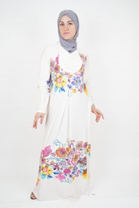 Flowered hijab dress
