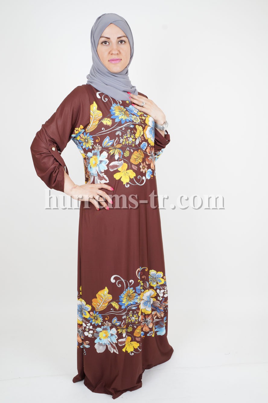 Flowered hijab dress